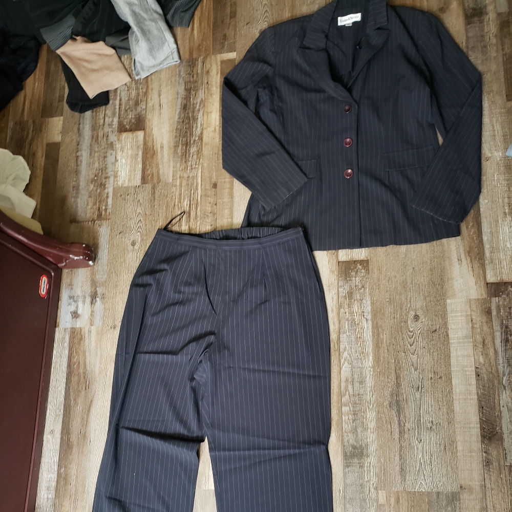 Blue pinstripe suit size 14
